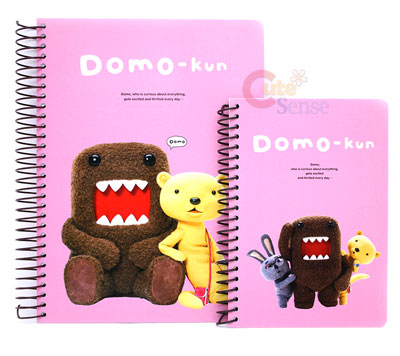 Domo Kun Spiral Bound College Ruled Notebook Set-Pink